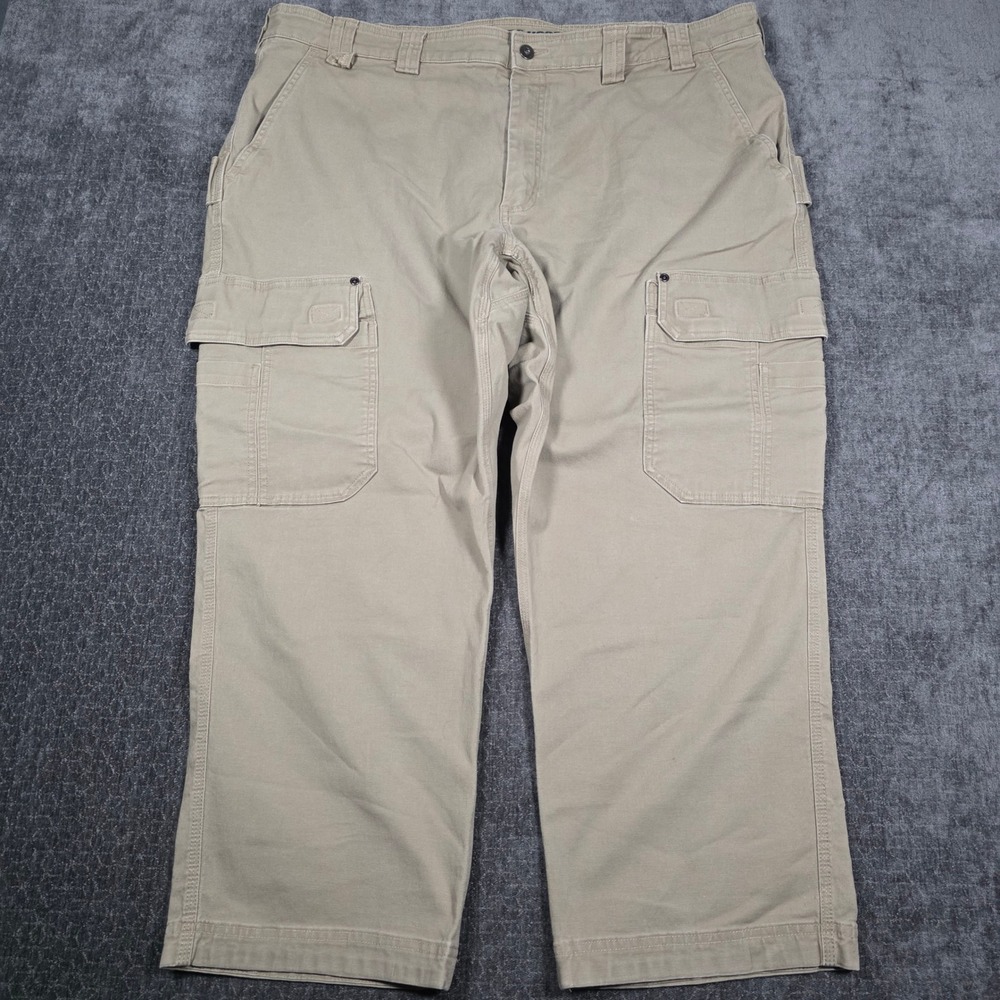 Duluth Trading Co Flex Fire Hose Cargo Pants Mens 44x28 Khaki Tan Relaxed Fit